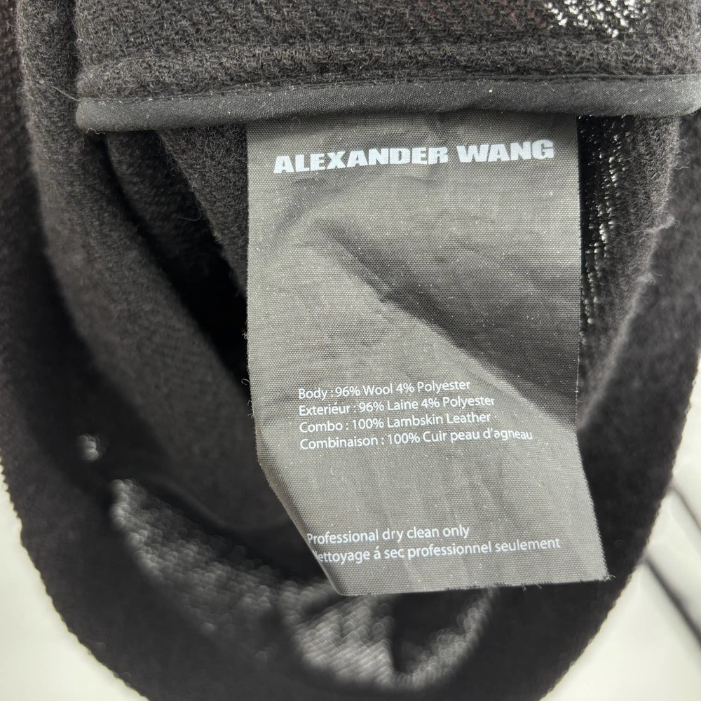 Alexander Wang Black Wool‎ Sleeveless Crossover Ruched Midi Dress Size 2 - Picture 8 of 8